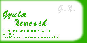 gyula nemcsik business card
